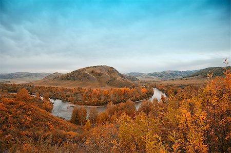 River at beauty autumn evening Stock Photo - Budget Royalty-Free & Subscription, Code: 400-08338279
