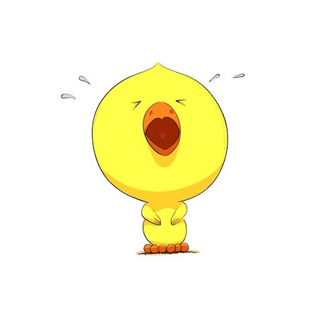 simsearch:400-04096713,k - Cute chick character on white background Photographie de stock - Aubaine LD & Abonnement, Code: 400-08338307