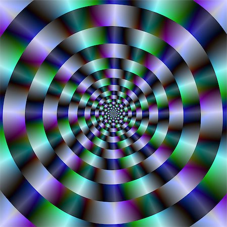 simsearch:400-06067180,k - An abstract fractal image with a concentric ring design in blue, green and violet. Foto de stock - Super Valor sin royalties y Suscripción, Código: 400-08338516
