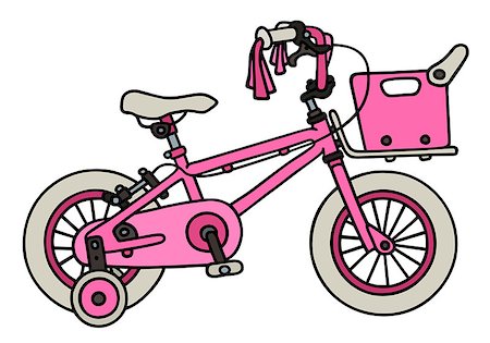 Hand drawing of a pink small child bike Stock Photo - Budget Royalty-Free & Subscription, Code: 400-08338529