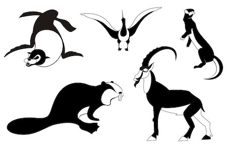 Vector original art animal silhouettes collection for design Stock Photo - Budget Royalty-Free & Subscription, Code: 400-08338539