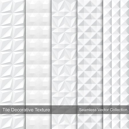 simsearch:400-08097395,k - White geometric texture - seamless. Ceramic decorative patterns set. Photographie de stock - Aubaine LD & Abonnement, Code: 400-08338607