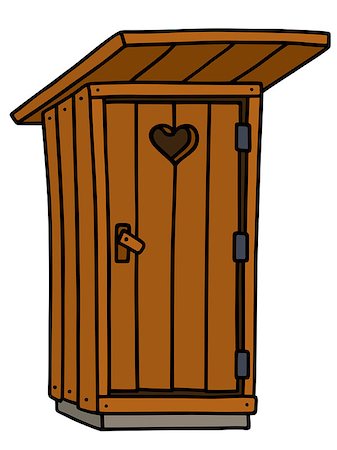 Hand drawing of an old wooden latrine shack Stock Photo - Budget Royalty-Free & Subscription, Code: 400-08338668