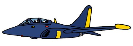 Hand drawing of a dark blue jet aircraft - not a real type Stock Photo - Budget Royalty-Free & Subscription, Code: 400-08338674