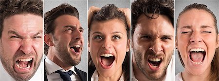 simsearch:400-09030070,k - Banner faces of the desperate people screaming Stock Photo - Budget Royalty-Free & Subscription, Code: 400-08338810