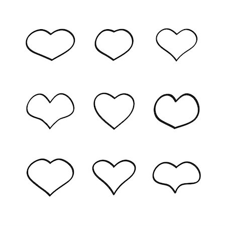 simsearch:400-08410647,k - Vector main heart shapes set. Abstract design elements Stock Photo - Budget Royalty-Free & Subscription, Code: 400-08339068