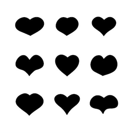 simsearch:400-08963664,k - Vector main heart shapes set. Abstract design elements Foto de stock - Royalty-Free Super Valor e Assinatura, Número: 400-08339073