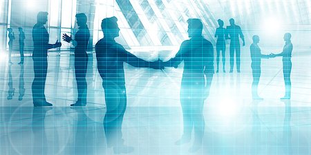 Silhouettes of Two Businessman Shaking Hands Art Stock Photo - Budget Royalty-Free & Subscription, Code: 400-08339146