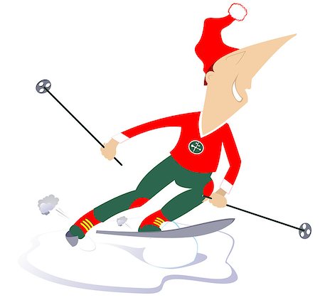 ski cartoon color - Cartoon man go skiing Stock Photo - Budget Royalty-Free & Subscription, Code: 400-08339159