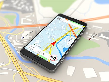 simsearch:625-00898537,k - 3d illustration of navigation on smartphone Stock Photo - Budget Royalty-Free & Subscription, Code: 400-08339279