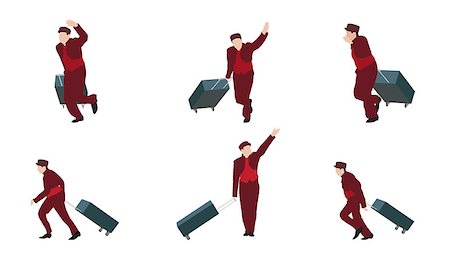 Man Goes to the Suitcase. Vector Illustration. EPS10 Photographie de stock - Aubaine LD & Abonnement, Code: 400-08339313