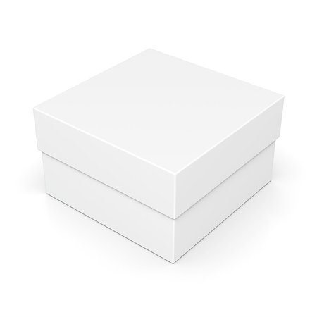 shoebox - Blank of closed paper square box isolated on white background Stock Photo - Budget Royalty-Free & Subscription, Code: 400-08339381