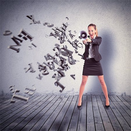 simsearch:400-09223567,k - Angry woman screaming on the megaphone letters Stock Photo - Budget Royalty-Free & Subscription, Code: 400-08339976