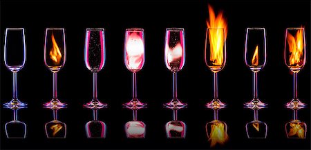 simsearch:400-06911029,k - Fire cocktail collection isolated on a black background Foto de stock - Royalty-Free Super Valor e Assinatura, Número: 400-08331835