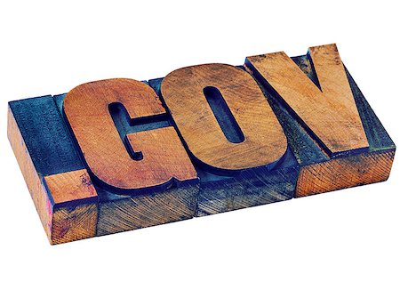 simsearch:400-08223086,k - government - dot gov internet domain  - network address  for government- isolated text in vintage letterpress wood type stained by color inks Stockbilder - Microstock & Abonnement, Bildnummer: 400-08332287