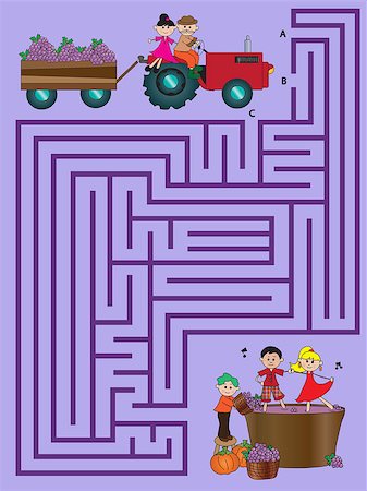 illustration with game for children: maze Stock Photo - Budget Royalty-Free & Subscription, Code: 400-08332428