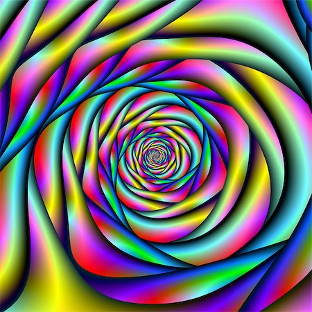 simsearch:400-06699301,k - A digital abstract fractal image with a spiral tunnel, design in red, blue, red, yellow, pink and violet. Stock Photo - Budget Royalty-Free & Subscription, Code: 400-08332443