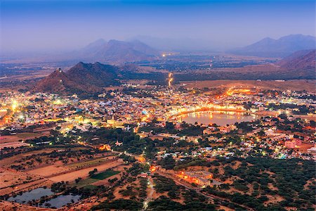Pushkar Holy City in anticipation of the night, Rajasthan, India, Asia Stock Photo - Budget Royalty-Free & Subscription, Code: 400-08332779