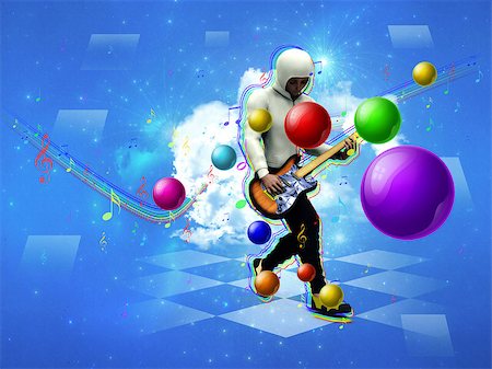 simsearch:400-07481076,k - Abstract illustration of guitar player dancing background. Photographie de stock - Aubaine LD & Abonnement, Code: 400-08332975