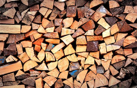 Firewood wall - abstract natural background Stock Photo - Budget Royalty-Free & Subscription, Code: 400-08333238