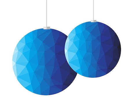 polygonal - Vector abstract blue polygon christmas decoration isolated over white background Stock Photo - Budget Royalty-Free & Subscription, Code: 400-08344070