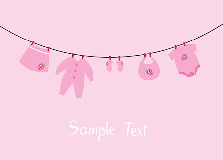 simsearch:400-04863836,k - vector illustration of baby invitation or shower card with strawberries clothes Stock Photo - Budget Royalty-Free & Subscription, Code: 400-08344508