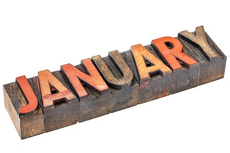 simsearch:400-08335158,k - January banner - isolated word in vintage letterpress wood type - calendar series Photographie de stock - Aubaine LD & Abonnement, Code: 400-08344617