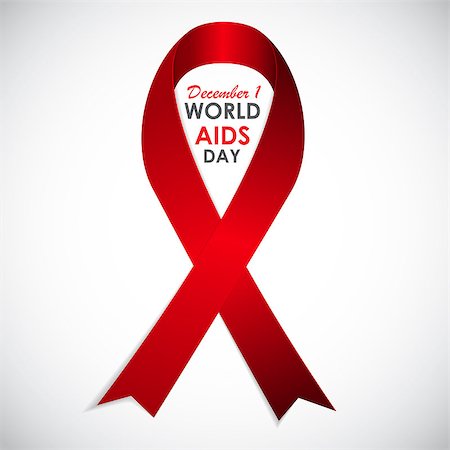simsearch:400-08341383,k - Red Ribon - Symbol of 21 December World AIDS Day Vector Illustration Stock Photo - Budget Royalty-Free & Subscription, Code: 400-08344834