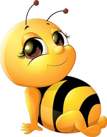 simsearch:400-04683047,k - beautiful bee which drawing on white background Photographie de stock - Aubaine LD & Abonnement, Code: 400-08345109