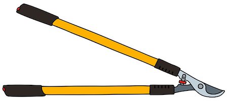 Hand drawing of a yellow long garden shears Stock Photo - Budget Royalty-Free & Subscription, Code: 400-08345141