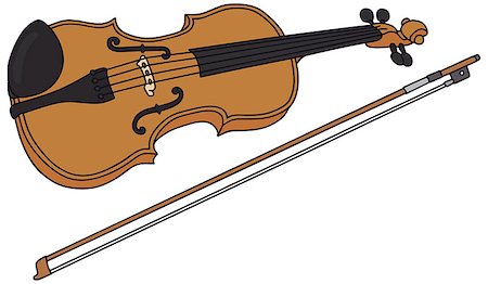 Hand drawing of a classic violin Foto de stock - Super Valor sin royalties y Suscripción, Código: 400-08345216