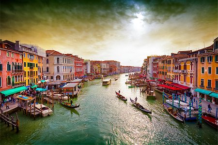 simsearch:400-06391540,k - Boats and gondolas on the Grand Canal of Venice, Italy. Stock Photo - Budget Royalty-Free & Subscription, Code: 400-08345471
