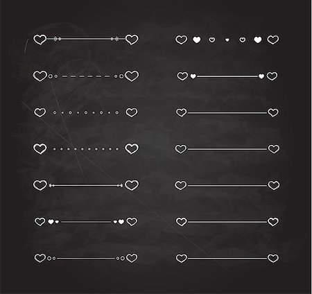 simsearch:400-08339075,k - Heart dividers scribble vector borders hand-drawn set Foto de stock - Super Valor sin royalties y Suscripción, Código: 400-08345582