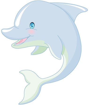 simsearch:400-04916668,k - Illustration of cute swimming Dolphin Stock Photo - Budget Royalty-Free & Subscription, Code: 400-08345656