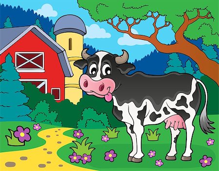 simsearch:400-08346302,k - Cow theme image 3 - eps10 vector illustration. Stock Photo - Budget Royalty-Free & Subscription, Code: 400-08345805