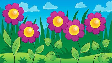 simsearch:400-08076059,k - Flowers on meadow theme 7 - eps10 vector illustration. Stock Photo - Budget Royalty-Free & Subscription, Code: 400-08345812