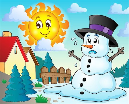 simsearch:400-06091808,k - Melting snowman theme image 2 - eps10 vector illustration. Stockbilder - Microstock & Abonnement, Bildnummer: 400-08345825