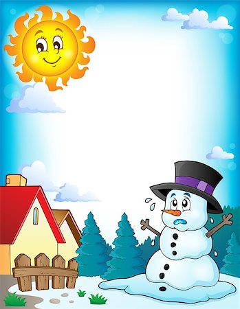 simsearch:400-06091808,k - Melting snowman theme image 3 - eps10 vector illustration. Stockbilder - Microstock & Abonnement, Bildnummer: 400-08345826