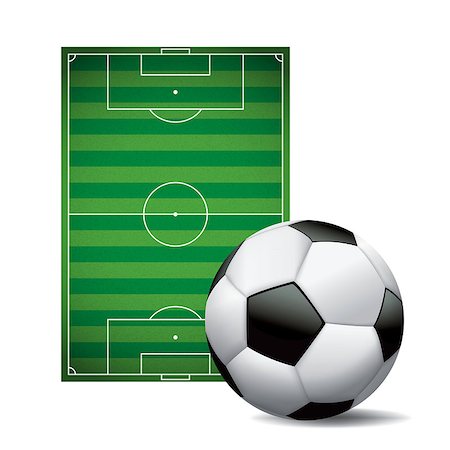 A soccer ball football and field isolated on white illustration. Vector EPS 10 available. EPS file contains a gradient mesh. Foto de stock - Super Valor sin royalties y Suscripción, Código: 400-08345851