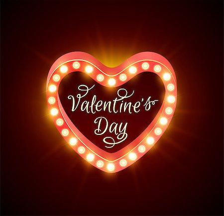 simsearch:400-07897102,k - Retro shining banner for Valentine's day. Vector illustration. Stock Photo - Budget Royalty-Free & Subscription, Code: 400-08345926