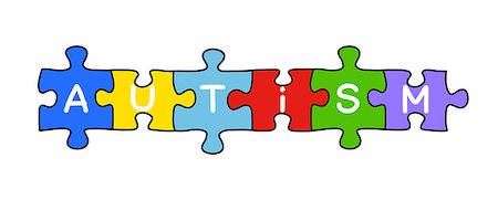 Handdrawn Autism puzzle concept isolated on white. Stockbilder - Microstock & Abonnement, Bildnummer: 400-08346043