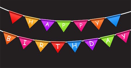 simsearch:400-06694470,k - Happy Birthday Party Background with Flags Vector Illustration. EPS10 Stock Photo - Budget Royalty-Free & Subscription, Code: 400-08346133