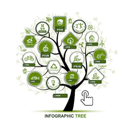 environmental business illustration - Infographic concept -  tree with ecology icons for your design. Vector illustration Photographie de stock - Aubaine LD & Abonnement, Code: 400-08346198