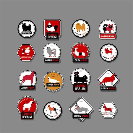 simsearch:400-08346248,k - Set of labels with dogs for your design. Vector illustration Fotografie stock - Microstock e Abbonamento, Codice: 400-08346247