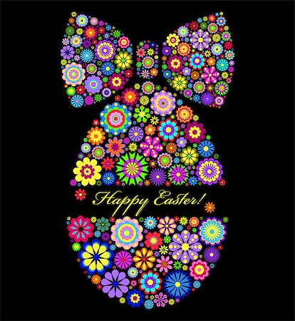 simsearch:400-07306161,k - vector illustration of colorful easter egg on black background Foto de stock - Super Valor sin royalties y Suscripción, Código: 400-08346441