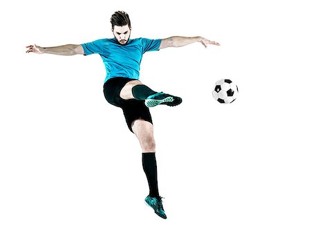 simsearch:400-08863143,k - one caucasian Soccer player Man isolated on white backgound Stock Photo - Budget Royalty-Free & Subscription, Code: 400-08346761