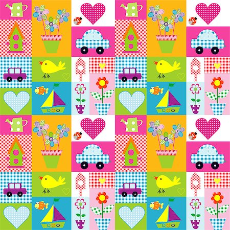 Gift wrapping paper seamless background for kids Stock Photo - Budget Royalty-Free & Subscription, Code: 400-08346787