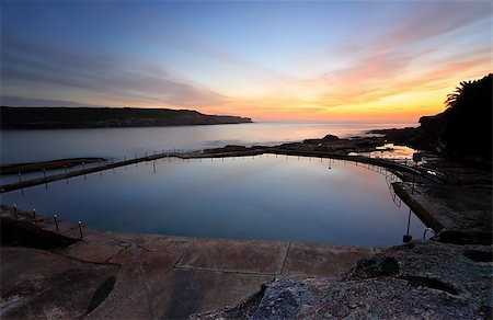 simsearch:400-07667033,k - Malabar pool viewed from cliff above with a dawn sky just starting to colour up Stock Photo - Budget Royalty-Free & Subscription, Code: 400-08347368