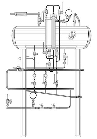 pipe refinery - Picture of heat exchanger on white background Stock Photo - Budget Royalty-Free & Subscription, Code: 400-08347377