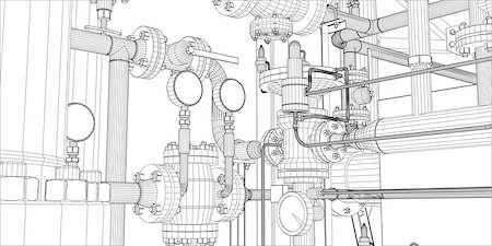 steam valve - Illustration of equipment for heating system on white background, close up view Stock Photo - Budget Royalty-Free & Subscription, Code: 400-08347396